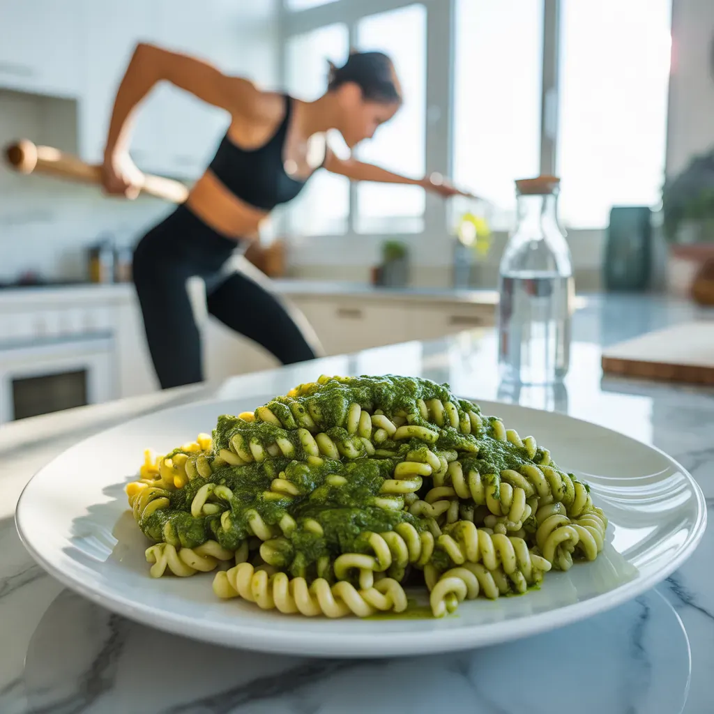 vegan pesto cavatappi