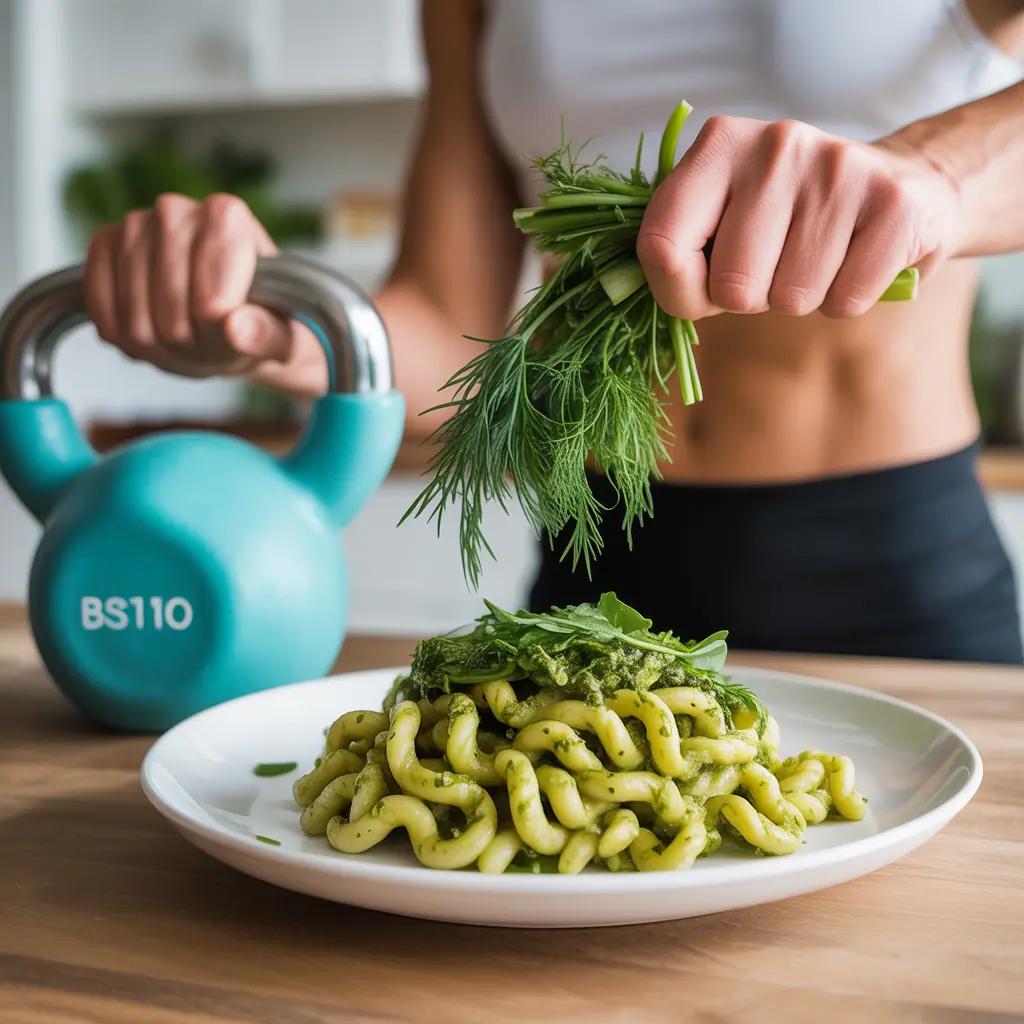 vegan pesto cavatappi