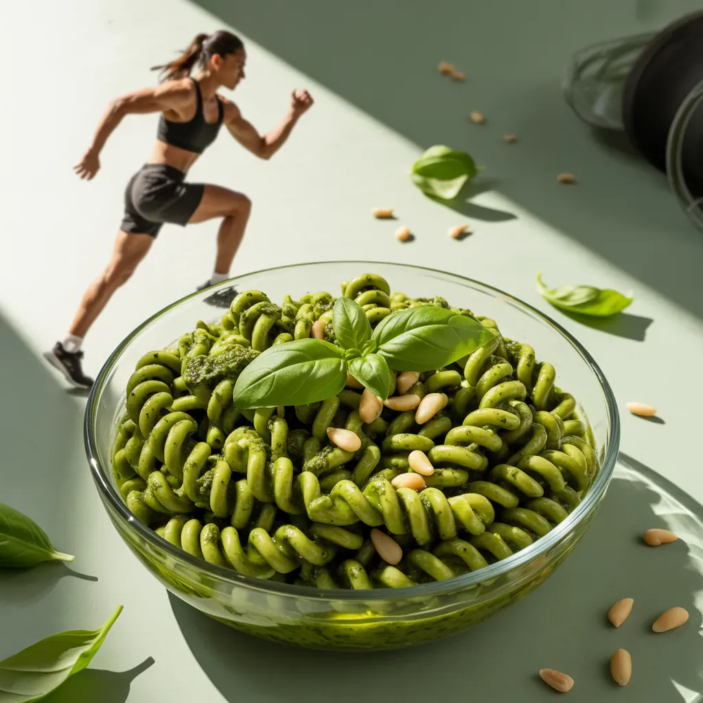 vegan pesto cavatappi