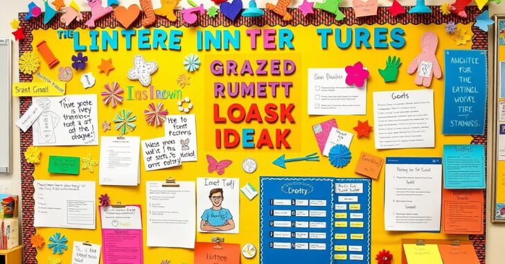 Creative Target Bulletin Board with bright decorations and interactive elements
