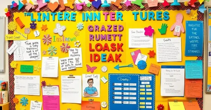Creative Target Bulletin Board with bright decorations and interactive elements